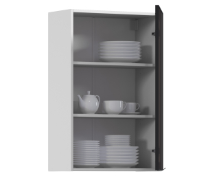 Регина РП-160 Полка Белый/Витрина алюминий Черный матовый/стекло Бронза