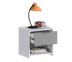 Тумба прикроватная Mika / Мика СБ-3284 Белый/Серый