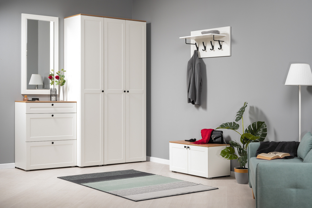 Тумбы, Тумба Остин 13.257, белая шагрень, дуб золотой крафт