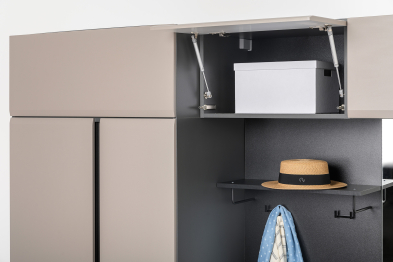 Шкаф навесной Сидней 16.314.05, антрацит, веллюто капучино