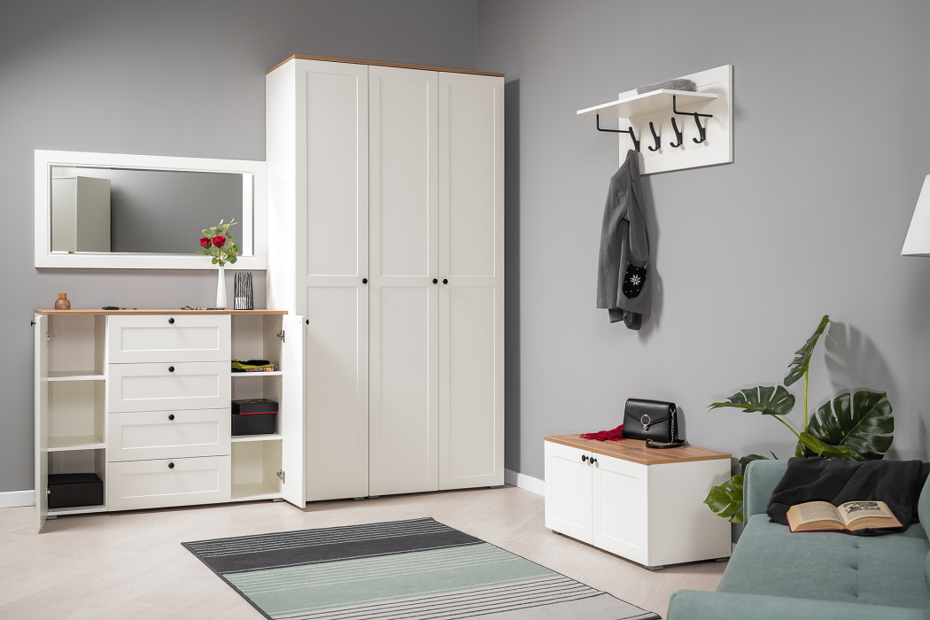 Настенные, Вешалка Остин 15.12, белая шагрень