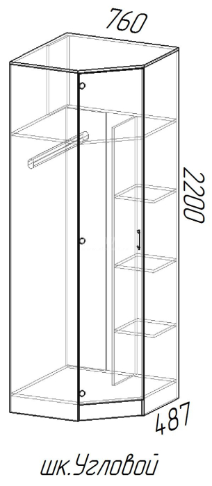 Угловые шкафы, Шкаф угловой ЛДСП