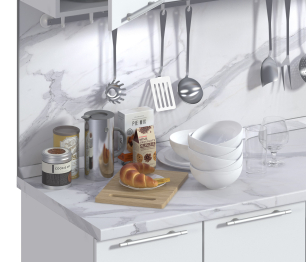 Столешница R9 38*2440*600 Гранит белый матовый 3027 в упаковке