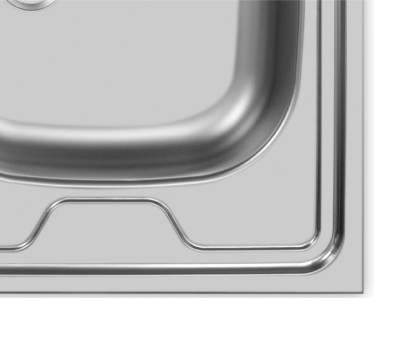 Кухонные мойки, Мойка накладная 60*60 Правая в комплекте с сифоном и крепежом