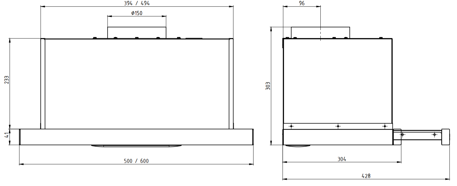 Вытяжки, Кухонная вытяжка ELIKOR Slide Glass 50П-1000