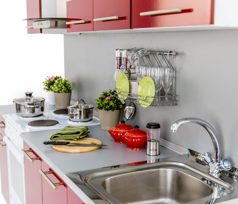 Кухонные гарнитуры, Кухня Элен Белый / Бордо 1,7 м