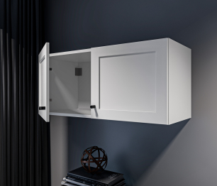 Твин СБ-3384 Полка Белая с глухими фасадами