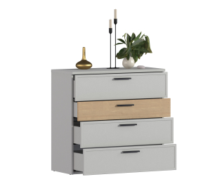 Комод Милан СБ-3296 Серый/Дуб Гамильтон,МДФ Светло серый