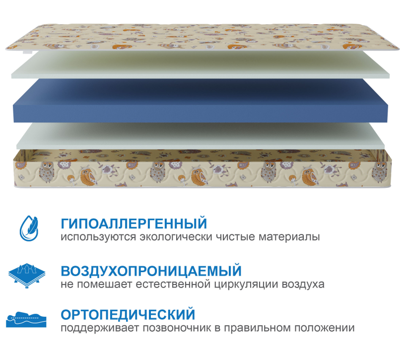 900 x 2000, Матрас Здоровый сон-Дельфин 900х2000