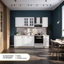 Кухонный гарнитур Регина24 Бежевый песок/МДФ Белоснежный/МетрополитанR5