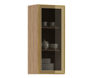 Навесной шкаф Регина РП-140 (Дуб Вотан/Витрина Золото)