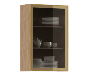 Навесной шкаф Регина РП-160 (Дуб Вотан/Витрина Золото)