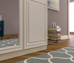 Шкаф 3х дверный с зеркалом Гранд / Ливерпуль СБ-3512 Дуб Приморский Белый/МДФ Классика Светлый