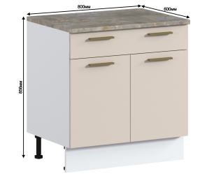 Соренто стол 1 ящ, 2 дв, 80х86 см