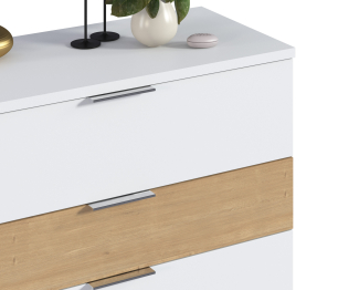 Комод Мальта СБ-3296 Белый/Дуб Гамильтон,МДФ Белый