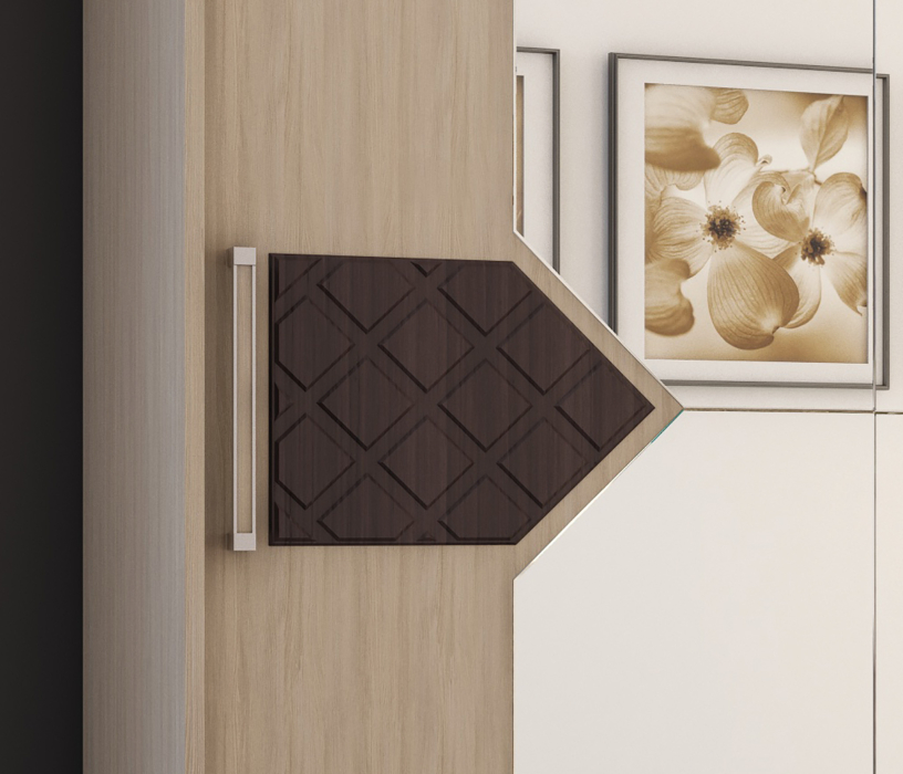 Шкафы-купе, ЛДСП Шкаф-купе НИКОЛЬ 2 Ясень Шимо-Лиственница темная