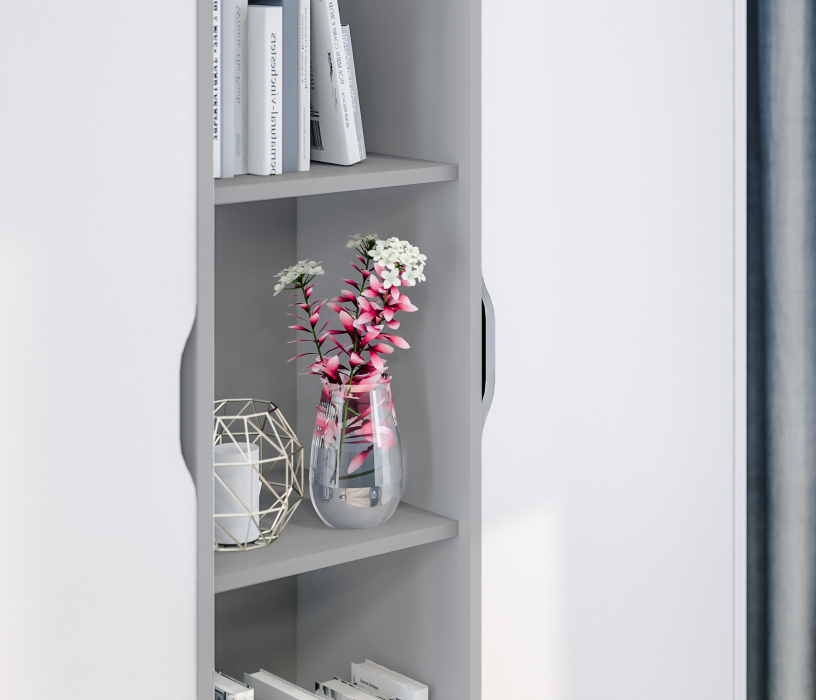 Mika / Мика, Шкаф 2 дверный Mika / Мика СБ-3273 Белый,Серый/Белый