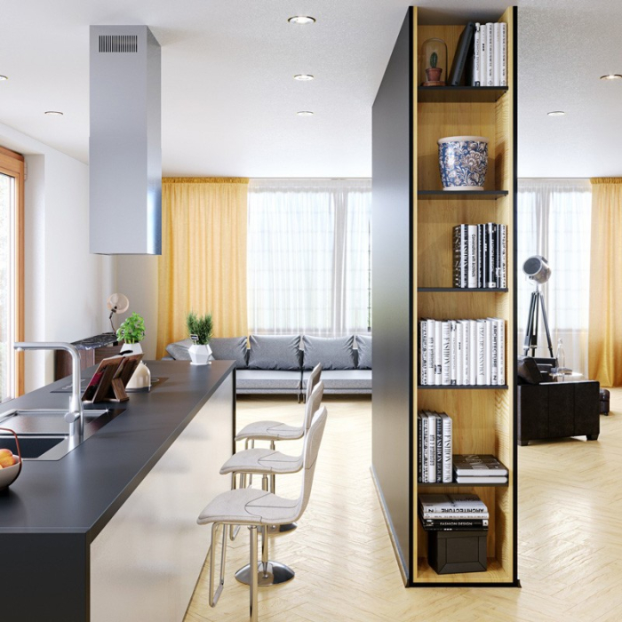 Вытяжки, Кухонная вытяжка Konigin Geometry Inox/Black Glass