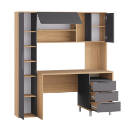 Стол рабочий Комфорт 12.95, дуб сонома, темно-серый