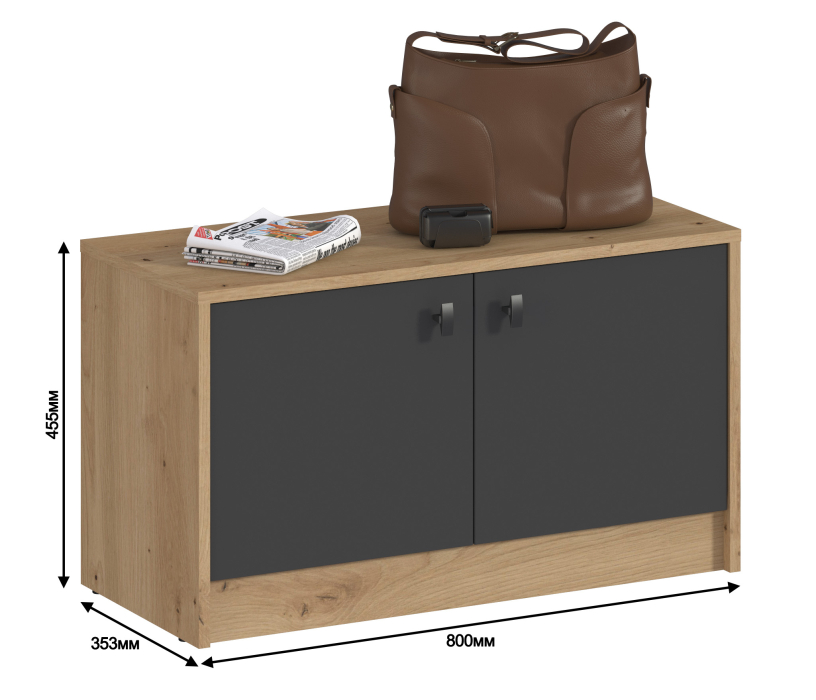 Угловые, Комплект Сидней (шкаф и тумба), Дуб Дикий/Диамант серый