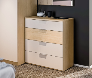 Комод Афина СБ-3324 Дуб Винченца/Дуб Винченца,Кашемир серый