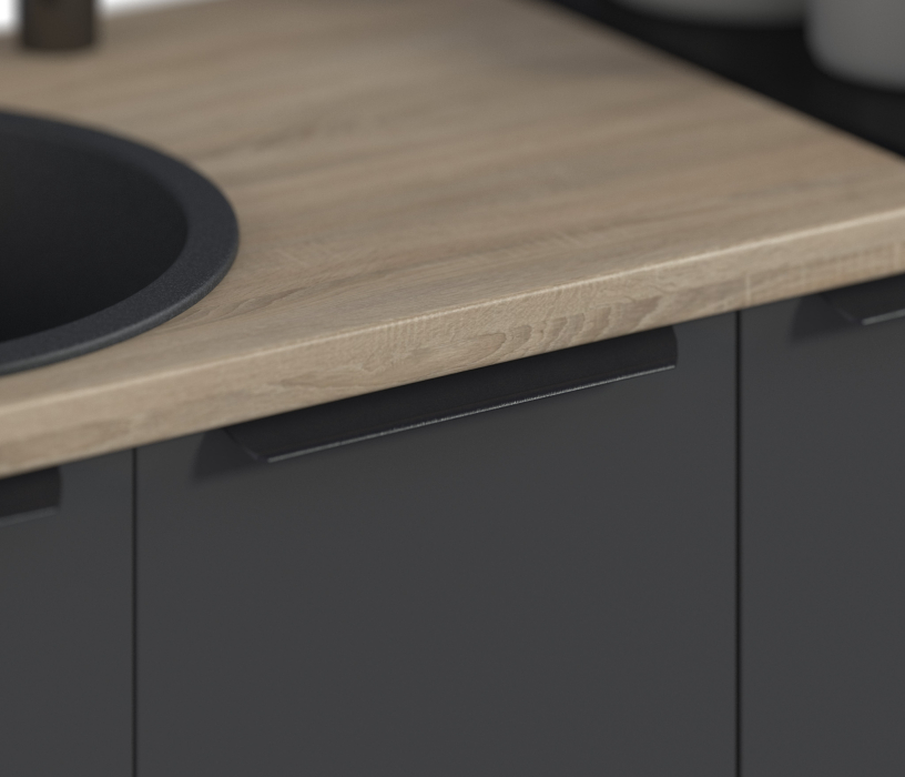 Кухонные гарнитуры, Кухонный гарнитур ЛОФТ Регина Песочный/Диамант серый, Дуб дикий 1,4 м