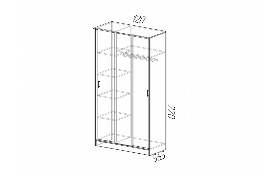 Шкафы-купе, Шкаф-купе ЭКО Ясень Шимо