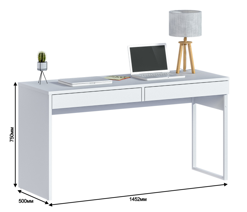 Прямые компьютерные столы, Стол Мика СБ-3310 Белый