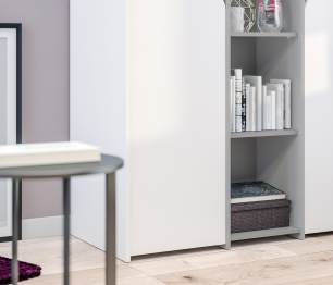 Шкаф 2 дверный Mika / Мика СБ-3273 Белый,Серый/Белый