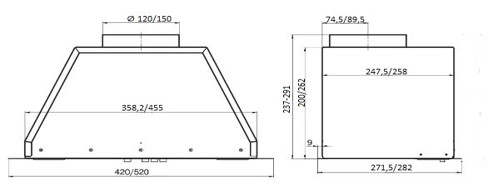 Кухонная Вытяжка ELIKOR Врезной блок BOX 42П-450