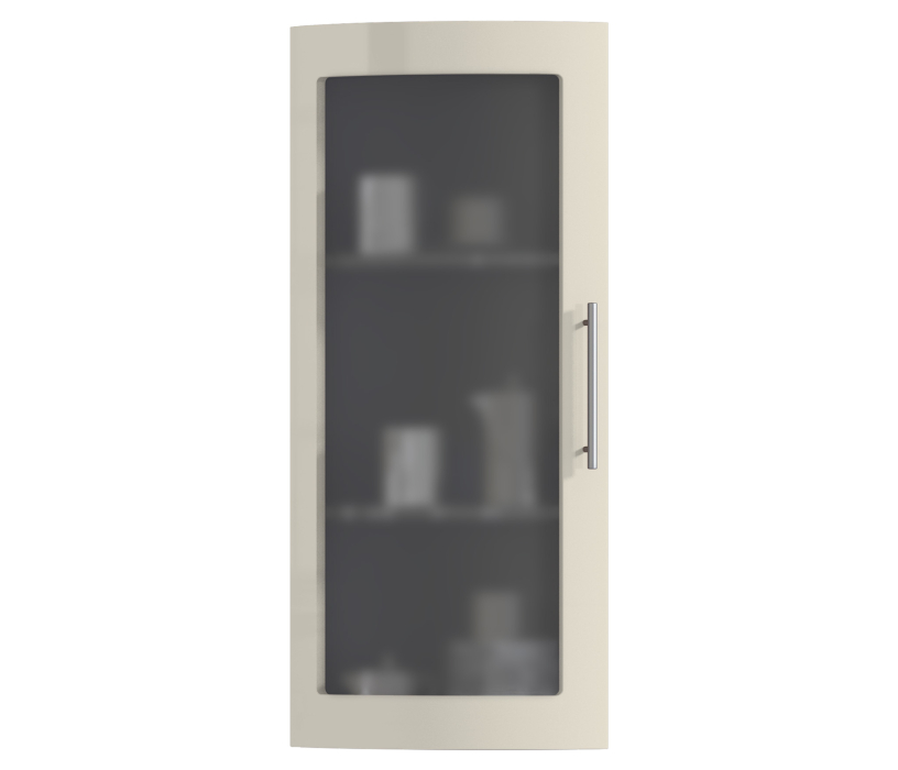 , Анна ФВГ-130 витрина гнутая Ваниль глянец