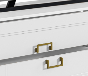 Тумба под телевизор Ассоль СБ-3433 Белый/МДФ Белый