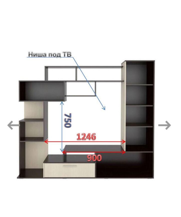 Стенки для гостиной, ЛДСП Гостиная ПЕКИН Ясень Шимо