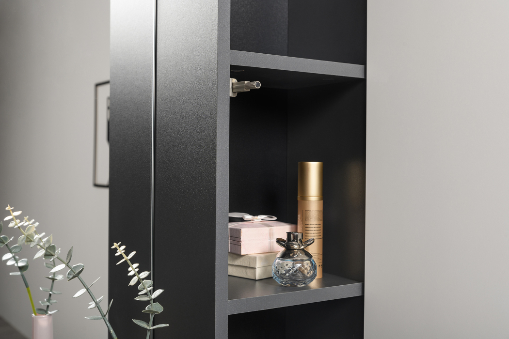 Шкафы распашные, Шкаф навесной Сидней 16.314.06, антрацит, веллюто капучино