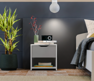 Тумба прикроватная Mika / Мика СБ-3284 Белый/Серый