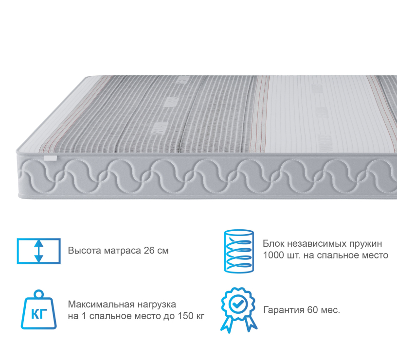 Пружинные матрасы, Матрас Корсика-Лайт в чехле Magnetic 1200х2000