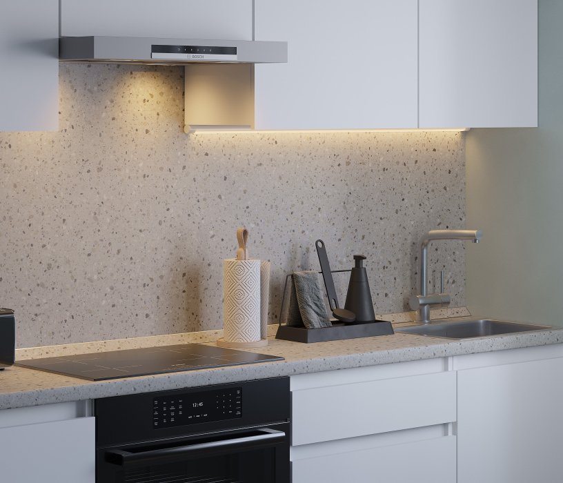 Кухонные гарнитуры, Кухонный гарнитур Леон прямой 210 см, белый