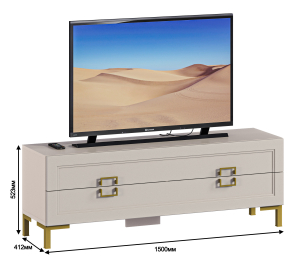 Тумба под телевизор Ассоль СБ-3433 Кашемир серый/МДФ Кашемир