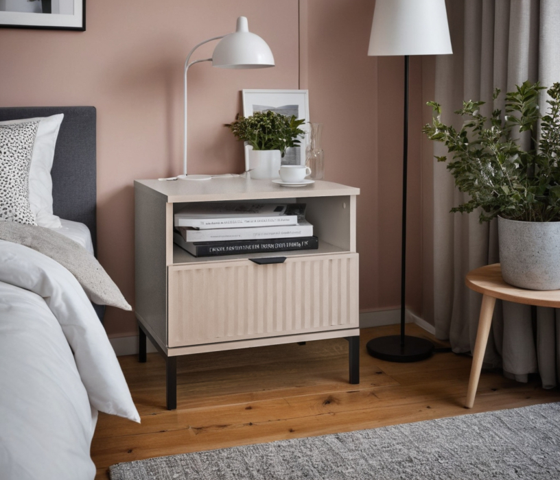 Прикроватные тумбы, Тумба прикроватная Турин СБ-3575 Кашемир серый/МДФ Кашемир