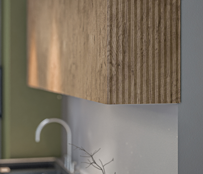 Кухонные гарнитуры, Регина Кухонный гарнитур Диамант серый/Джаз МДФ Акация светлая 240