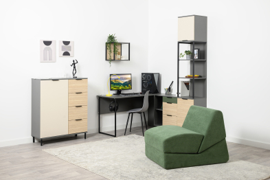 Комод Марвэл 16.234.01, темно-серый, сатин, плэйн