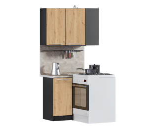 Кухонный гарнитур Ангелина угловой Диамант серый/Дуб дикий