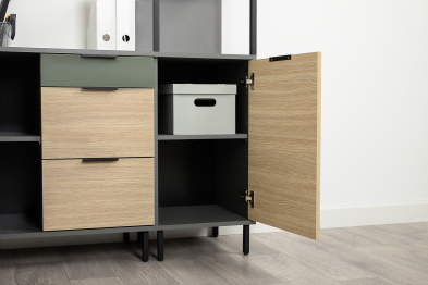 Комод Марвэл 16.234.02, темно-серый, сатин, плэйн, дымчатый зеленый