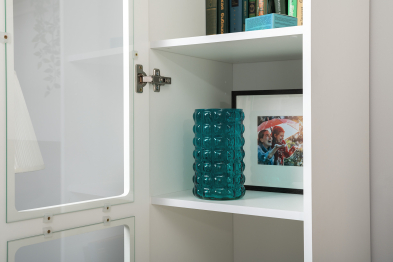 Шкаф-витрина Остин 16.394.03, белая шагрень, дуб золотой крафт