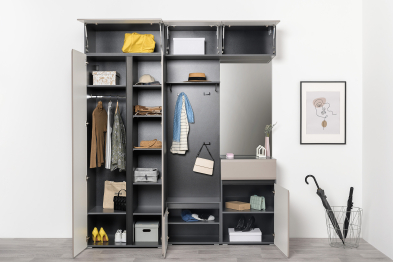 Шкаф навесной Сидней 16.314.05, антрацит, веллюто капучино