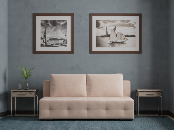 Прямой диван Марс №1, микровелюр