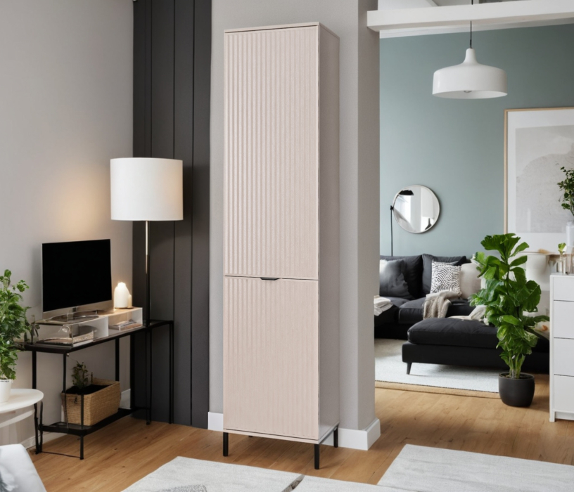 Шкафы пеналы, Шкаф-пенал Турин СБ-3568 Кашемир серый/МДФ Кашемир