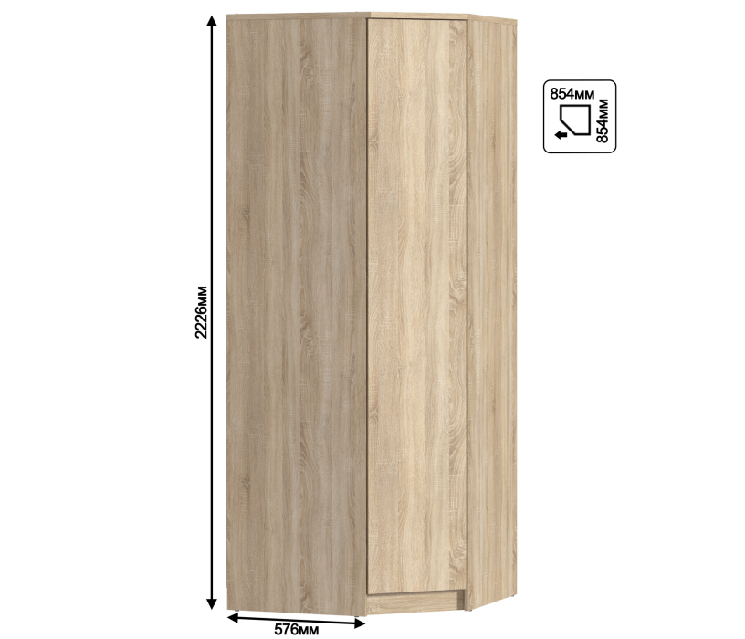 Угловые шкафы, Шкаф угловой Веста СБ-2538