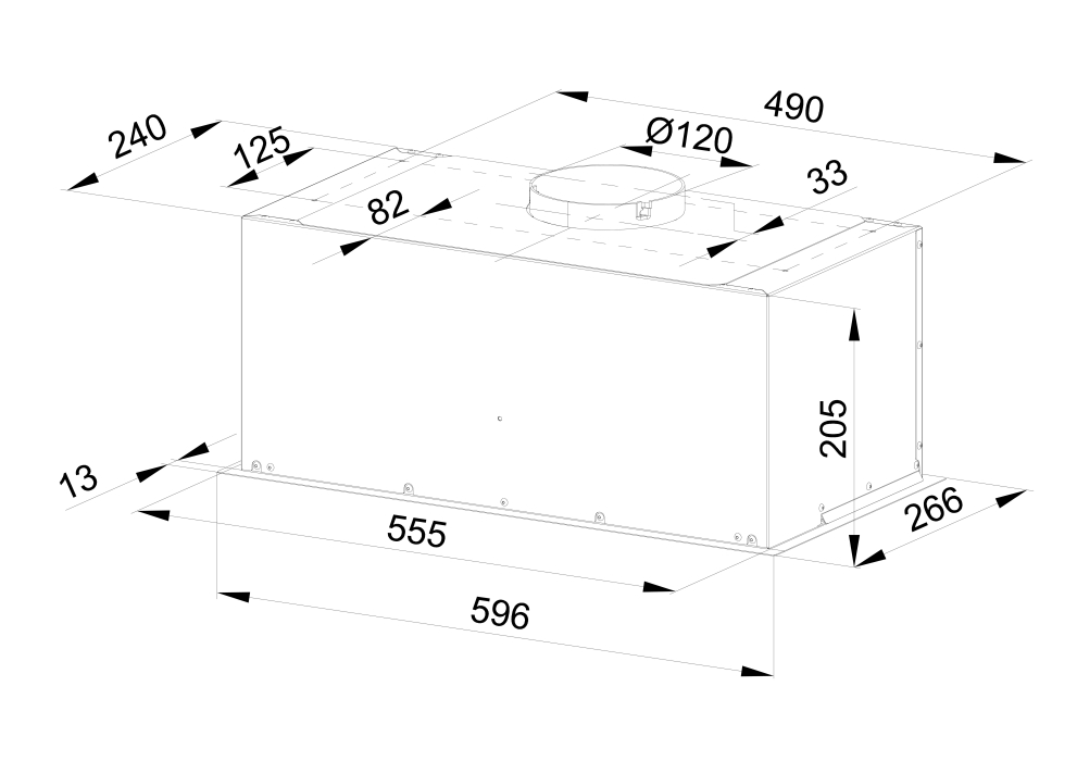 Вытяжки, Кухонная вытяжка Flatbox Inox 60