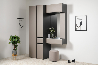 Тумба подвесная Сидней 16.156, антрацит, веллюто капучино